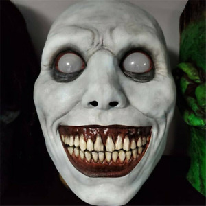 Masque de démon effrayant sourire de clown bizarre visage masque de fête d'Halloween décoration