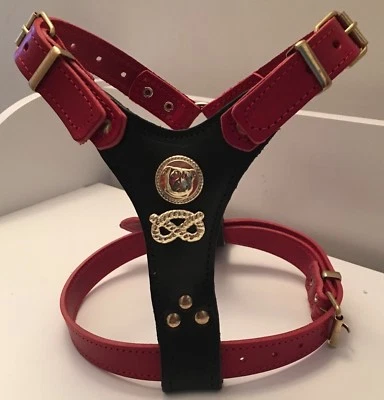 STAFFORDSHIRE-STAFFIE-STAFFY-STAFF/BULL TERRIER SMALL/PUPPY HARNESS/REAL LEATHER - Image 1 of 3
