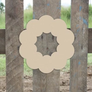 Wood Wreath Shape, Unfinished Shape, MDF Wood Cutout, Wooden Paintable Craft - Picture 1 of 1