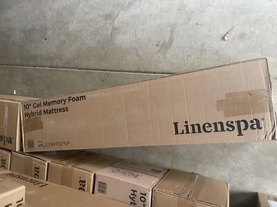 Colchón híbrido de espuma viscoelástica y muelles internos LinenSpa de 6" sensación media - tamaño completo Foto 1 de 4