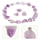  20 Pcs Amethyst Pendant Crystal Stone Alloy Jewels for Crafts Natural