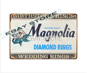 room artwork lodge cafes Magnolia Diamond Rings retro tin sign plaque - Picture 1 of 2