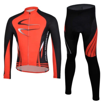 Kit de pantalones térmicos de manga larga de jersey de ciclismo de lana para hombre ropa de bicicleta de invierno para hombre Foto 1 de 4