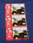 Maxell UR Cassette Tapes 90 Minute Normal Bias Audio 3 NEW SEALED