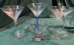 4 Different Collectible Martini Glasses Vintage - Picture 1 of 9