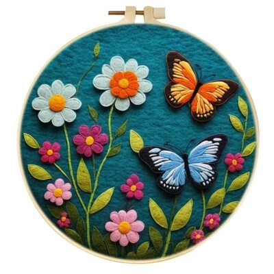 DIY Flowers Wool Needle Felting With Tools Frame, Felted Craft Set For Beginners - Image 1 of 4