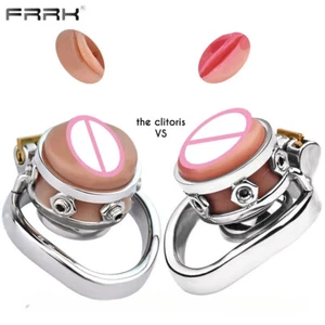 New Vagina Clitoris Chastity Device Male Cage for Men Stainless Steel Peni Ring - Picture 1 of 41