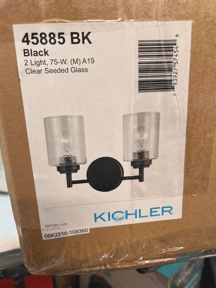 Kichler Lighting 45885BK Winslow Bathroom Vanity Light Black