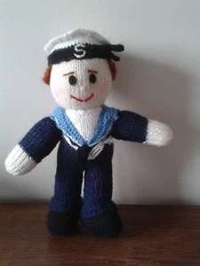 Cuddly Toy Hand Knitted Doll (10 1/2")  - #04  (15% donated to Cancer Research) - Picture 1 of 1