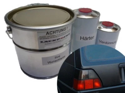 1 Liter Set 2K Autolack Schwarz Matt kein Klarlack nötig Farbe Lackpoint neu ! - Bild 1 von 3