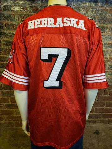 Colosseum Football Jersey Nebraska 7 Cornhuskers Stitched Red White Mens XL Cover