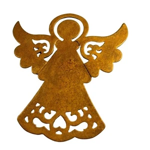 Rustic Angel Ornament Metal Cottage Pennsylvania Dutch Christmas Trivet - Picture 1 of 4