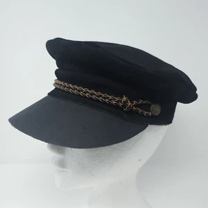 Brixton Kayla Reserve Suede 100% Leather Hat Cap Braided Rope Cabbie Military XS - Picture 1 of 12