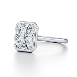 Platinum Diamond Ring Radiant Cut 1.20 Carat IGI GIA Lab Grown PT950 Sizes 6 7 8