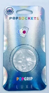Popsockets Premium Luxe Acetate Pearl White Swappable Top Pop Socket PopGrip - Picture 1 of 3