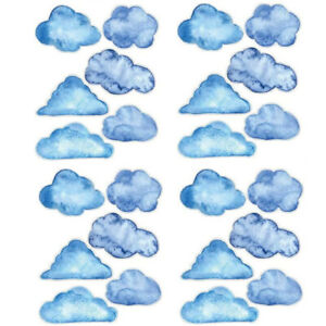 MacDecal.de Wolken Set 16x Wolke Wandtattoo Wandaufkleber Sticker Aufkleber Wand Himmel Baby Wolkenset 16 Teilig, Babyblau