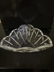 Vintage Mikasa Crystal Candy Dish 3 Sided Triangular 6” Bowl Germany Rare - Picture 1 of 4