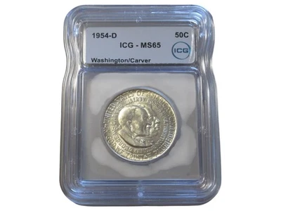 1954 D WASHINGTON CARVER COMMEMORATIVE HALF ICG MS 65 - Image 1 of 2