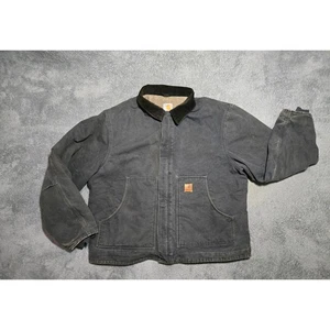 VTG Carhartt Detroit Jacket J164 PTL Sherpa Lined Petrol Size Men's XL - Picture 1 of 8