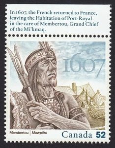 CHIEF MEMBERTOU, NATIVE INDIAN = ENGLISH INFO = MNH Canada 2007 #2226 - Picture 1 of 1