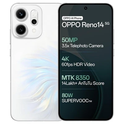 OPPO Reno14 5G Factory Unlocked Dual SIM 12GB RAM 256GB STORAGE-Global-WHITE