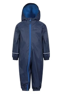 Mountain Warehouse Kids Rain Suit Childrens Fleece Waterproof Hooded Romper - Picture 1 of 33