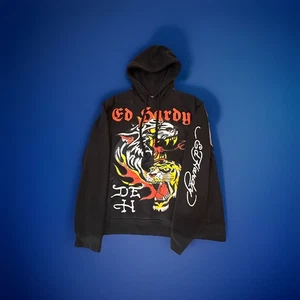 Men’s Large Ed Hardy Hoodie, Black,  Tiger, See description - Picture 1 of 4