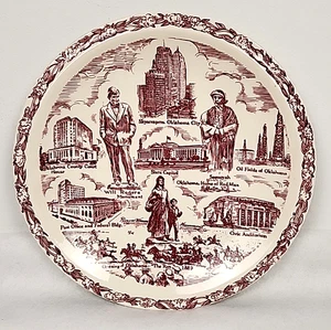 Vernon Kilns Sammelteller State Of Oklahoma Howard Johnson Adv 10 1/4" rot - Bild 1 von 9