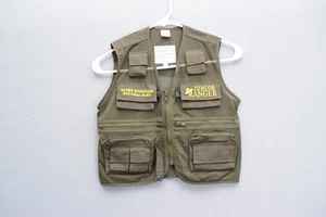 Junior Ranger Vest Youth Large Green Multi Pocket Mesh Zip National Parks - Picture 1 of 3