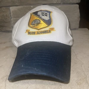 U.S NAVY BLUE ANGELS HAT BALL CAP NAVY PILOT WHITE BLUE VISOR One Size - Picture 1 of 5