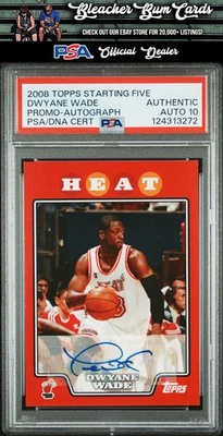 2008 Topps Starting Five Promo Dwyane Wade Auto PSA 10 - Image 1 of 2