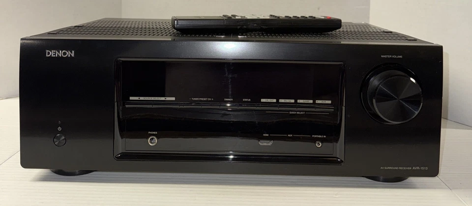 Denon AVR-1513 5.1 HDMI Home Theater  Receiver Stereo AM/FM With Remote Bundle. - Image 1 of 4