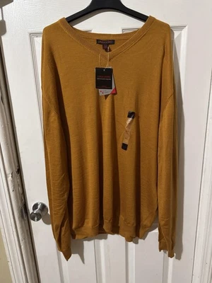 Suéter Linea Uomo Para Hombres 4XLT Mezcla de Lana Dorada Cuello Redondo Sin Arrugas 6FLD4XT70 Foto 1 de 4