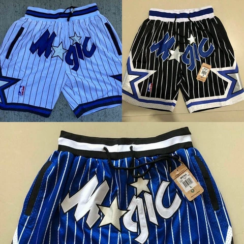 Orlando Magic Men's Stitched Basketball Blue/Black/White Shorts Cover