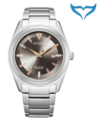 Citizen Super Titanium AW1640-83H Datum Eco Drive Ring Solar Band massiv Herren - Bild 1 von 4