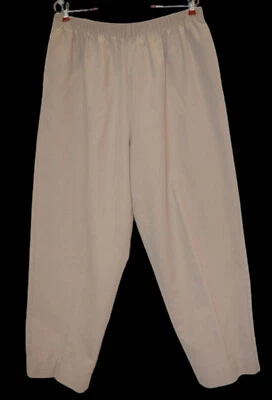 Pantalones caqui cintura elástica para mujer talla XL tostado bolsillos de poli/algodón sin planchar Foto 1 de 4