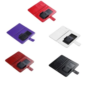 Universal PU Leder Beweglicher Clip Flip Brieftasche Handy Hülle mit Kreditkartenhalter - Bild 1 von 12