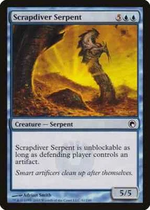 SCRAPDIVER SERPENT X 4 E/X+ SCARS OF MIRRODIN MAGIC THE GATHERING - Picture 1 of 1
