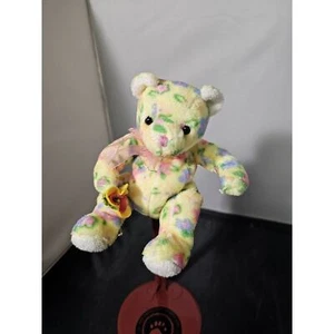 TY 2002 Bloom Bear Flowers Easter Gift Yellow Multi Color Adorable Z1 - Picture 1 of 5