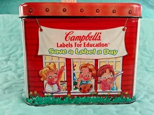 CAMPBELL'S SOUP COLLECTIBLE LIL SCHOOLHOUSE TIN LABELS FOR EDUCATION - Picture 1 of 12