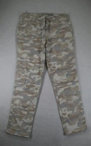 Gap Trousers Womens UK 12 Regular Beige Cream Grey Camo - Picture 1 of 9