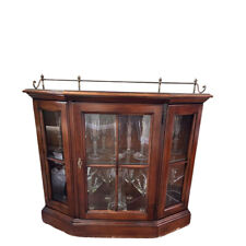 Vintage Cherrywood Small Angled Curio Cabinet