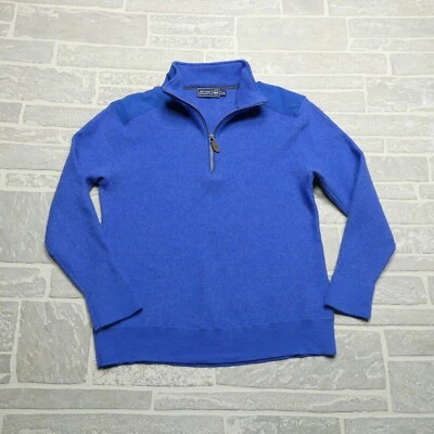 Jim Nantz Vineyard Vines Sweater Size Small Blue Merino Wool 1/4 Zip Reinforced - Image 1 of 4