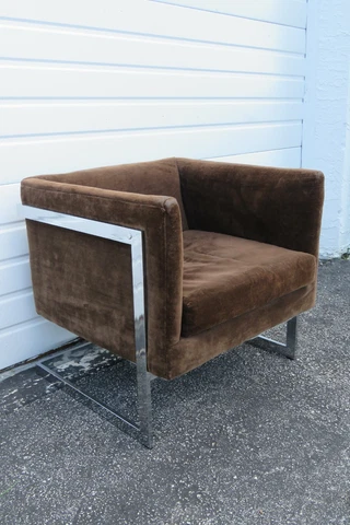 Milo Baughman Mid Century Modern Chrome Living Bed Room Side Chair 2304 Cover