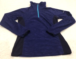 Columbia Womens 1/4 Zip Pullover Sz S Blue Fleece Long Sleeve High Neck - Picture 1 of 9