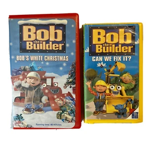 Bob The Builder VHS 2 Lot Can We Fix It? Bob’s White Christmas Mucky Muck Wendy - Picture 1 of 6