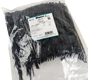 1000 Panduit PLT2.5I-M0 Kabelbinder Pan-Ty 9,8" 40LB schwarz Nylon wetterfest NEU - Bild 1 von 3