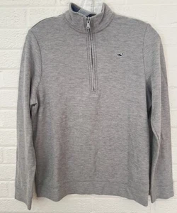 Vineyard Vines Size L -16 Youth Boys Saltwater 1/4 Zip Pullover Sweatshirt Gray - Picture 1 of 11