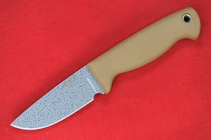 Scrap Yard Knife Company SYKCO 311 Hammered SilverBlade, Tan Resiprene C - Picture 1 of 10