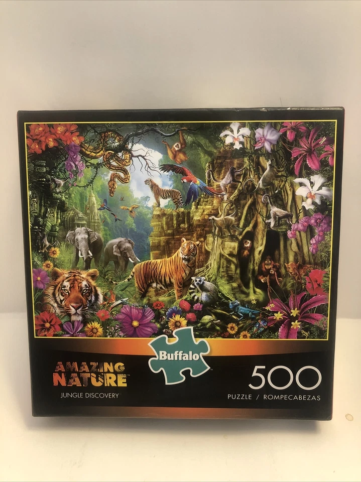 Buffalo Games 500 PC Puzzle Jigsaw Jungle Discovery Puzzles